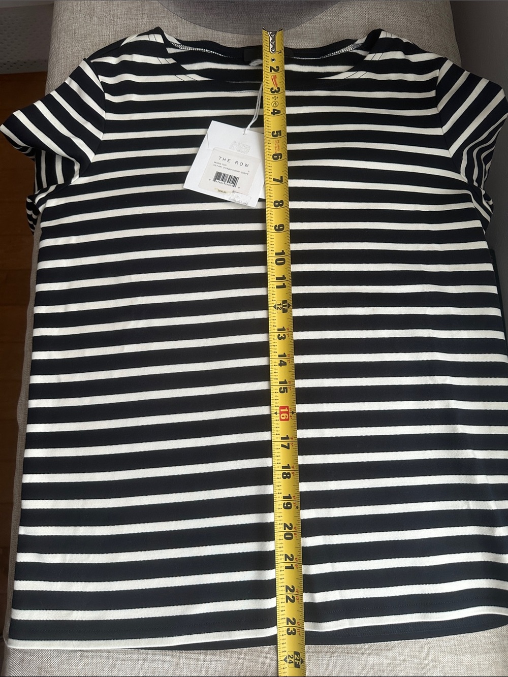 THE ROW 
Moris Top Navy and Ivory Striped Long Sleeve Top - Picture 7 of 9